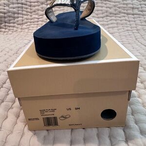 Michael Kors Dark Blue Flip Flops (NEW)